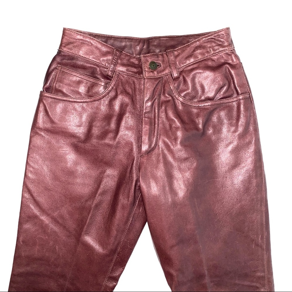 SOLD 💕Vintage Wilson’s Maxima Burgundy Leather Pants - Picture 3 of 16